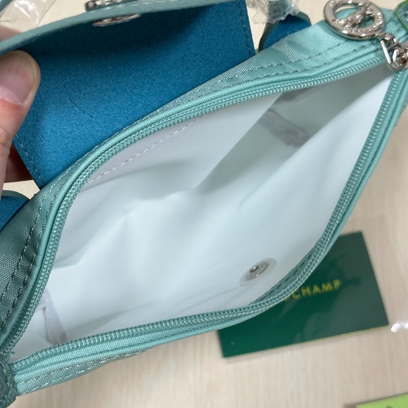* NWT Longchamp le pliage Lake Sea Green Turquoise Mini Micro Crossbody Hand Bag - Picture 7 of 10